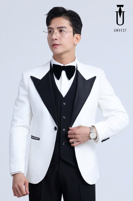 BỘ TUXEDO CƯỚI TRẮNG QUẦN ĐEN