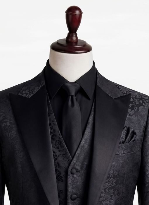 BỘ TUXEDO MÀU ĐEN GẤM 