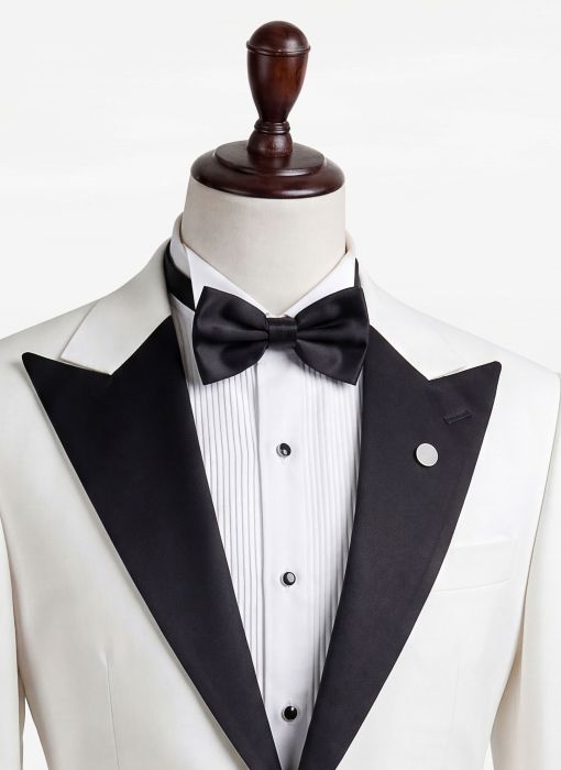 BỘ TUXEDO MÀU TRẮNG VE NHỌN 2 CÚC 