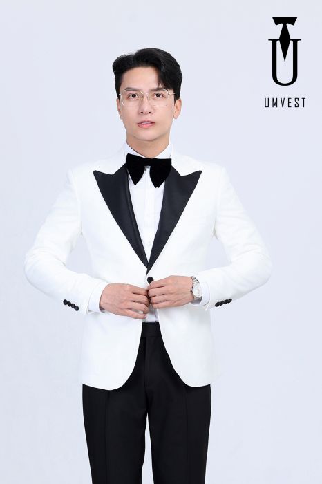 BỘ TUXEDO TRẮNG CỔ ĐEN NHỌN