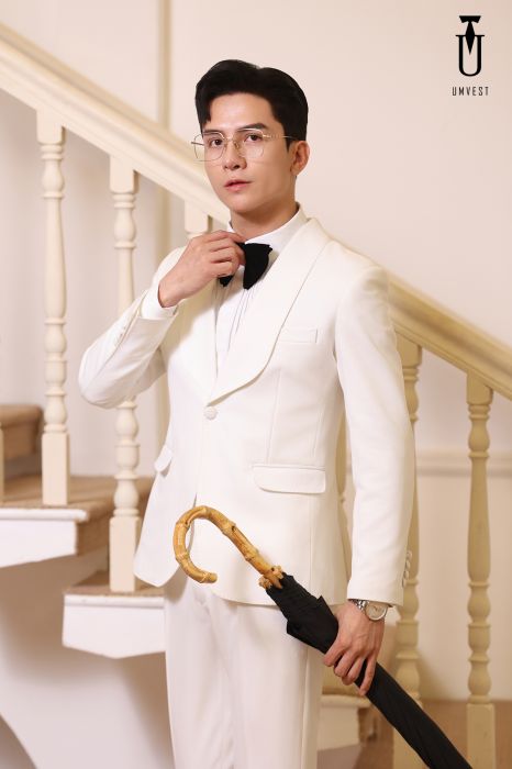 BỘ TUXEDO TRẮNG VE SAM