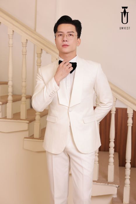 BỘ TUXEDO TRẮNG VE VUÔNG