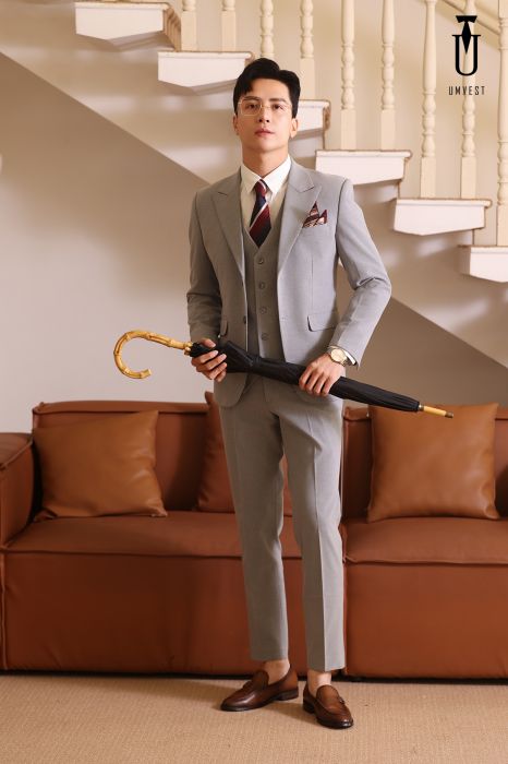 BỘ VEST MÀU GHI SÁNG