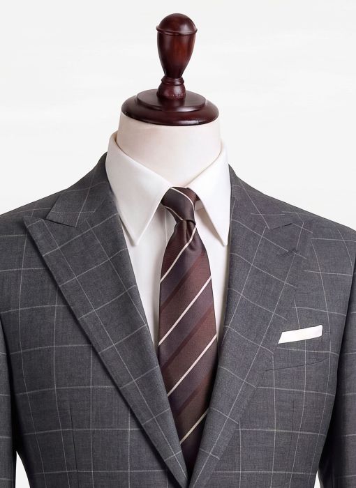 BỘ VEST NAM MÀU CÁM CARO 191 02 