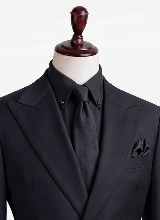 BỘ VEST NAM MÀU ĐEN CÚC CÀI CHÉO 02