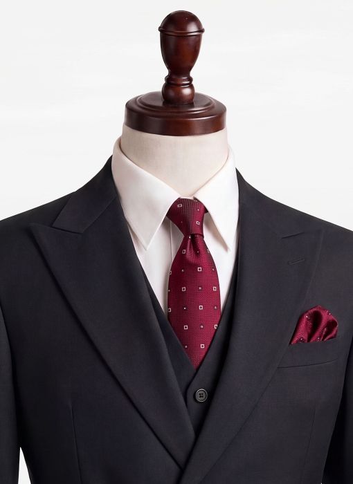 BỘ VEST NAM MÀU ĐEN KHUY CÀI CHÉO 