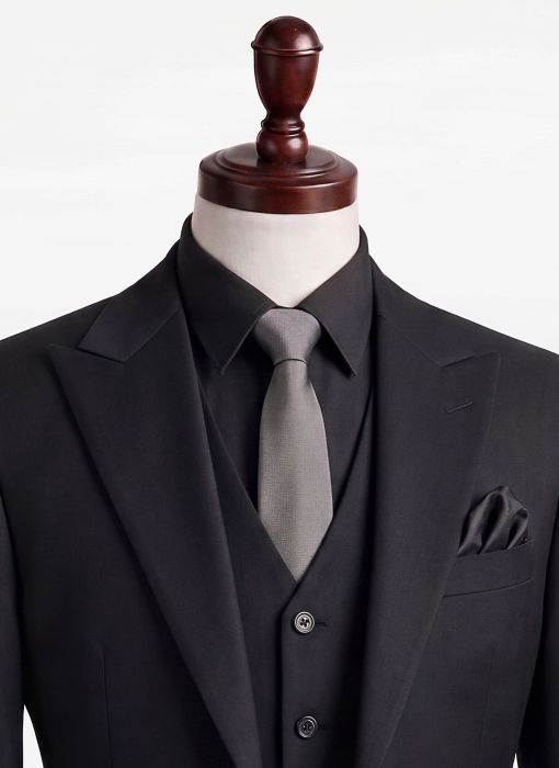 BỘ VEST NAM MÀU ĐEN SƠ MI ĐEN 01 