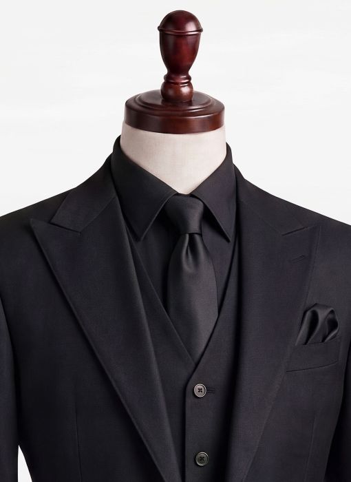 BỘ VEST NAM MÀU ĐEN SƠ MI ĐEN 02 