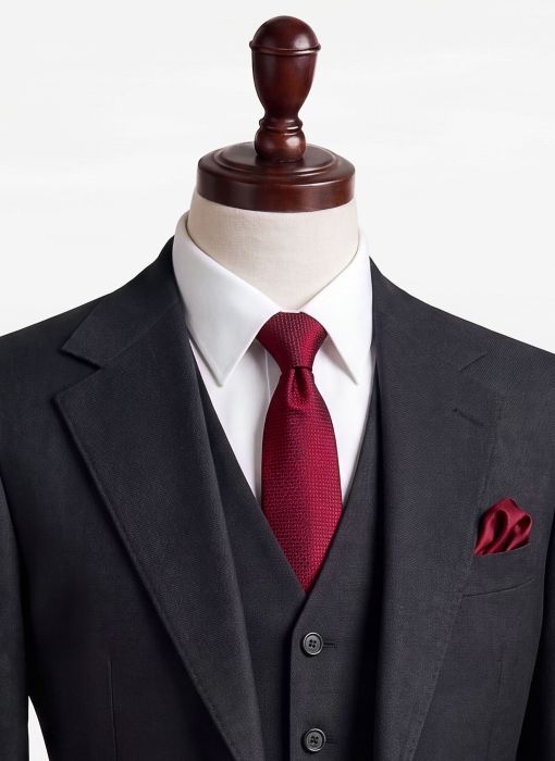 BỘ VEST NAM MÀU ĐEN XƯƠNG CÁ GHILE 