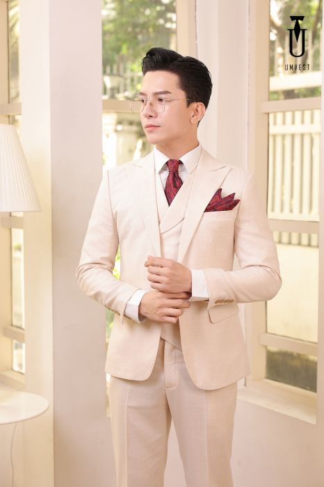 BỘ VEST NAM MÀU KEM TRẮNG