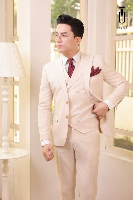BỘ VEST NAM MÀU KEM TRẮNG