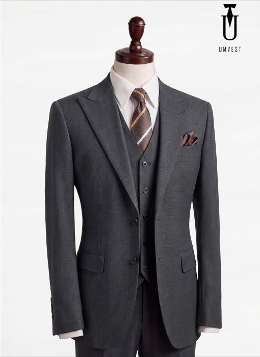 BỘ VEST NAM MÀU XÁM KẺ 79 