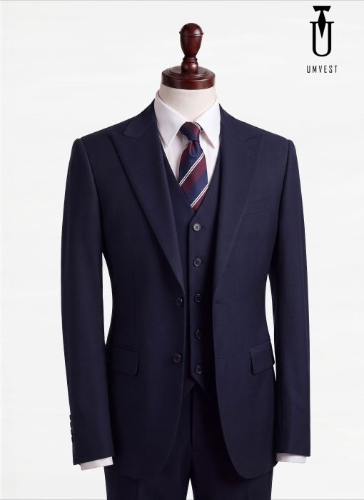 BỘ VEST NAM MÀU XANH ĐEN  GHILE 881