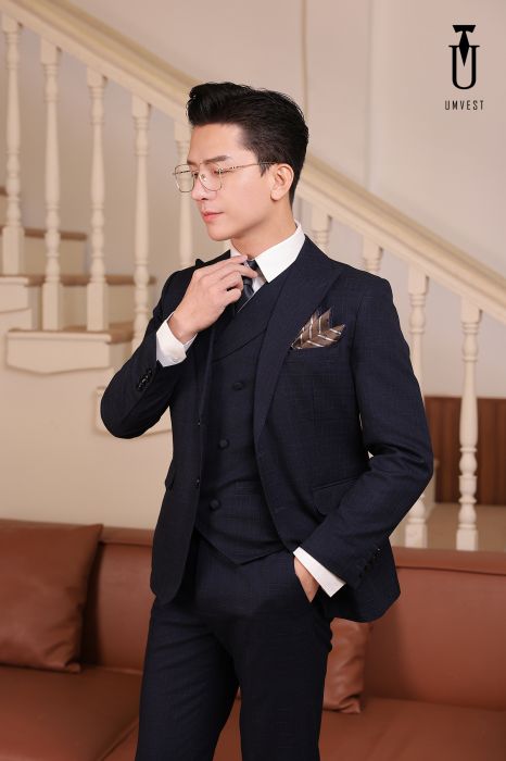 BỘ VEST NAM XANH ĐEN SỌC