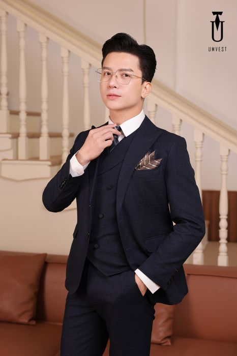 BỘ VEST NAM XANH ĐEN SỌC