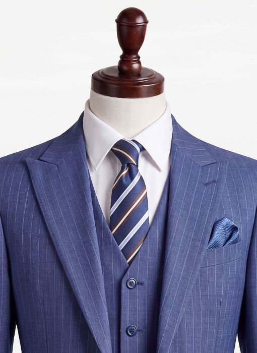 BỘ VEST NAM MÀU XANH DƯƠNG SỌC