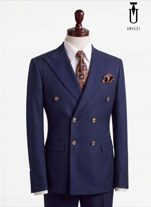BỘ VEST NAM MÀU XANH NAVY 879 6 CÚC 