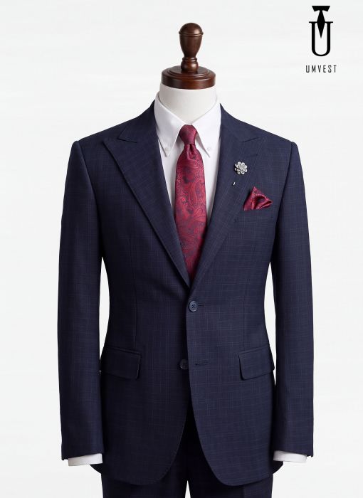 BỘ VEST NAM XANH ĐEN CARO 509 