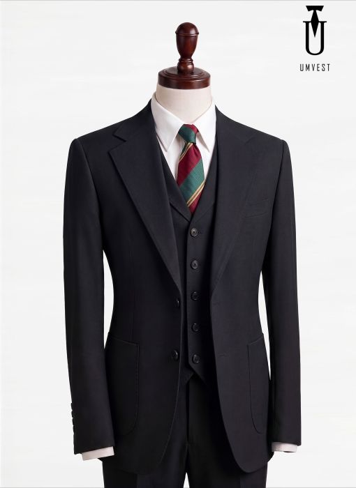 BỘ VEST NAM XƯƠNG CÁ MÀU ĐEN 