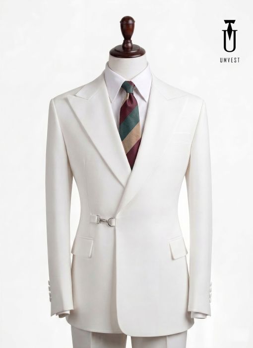 BỘ VEST TRẮNG CÚC CÀI CHÉO 03 