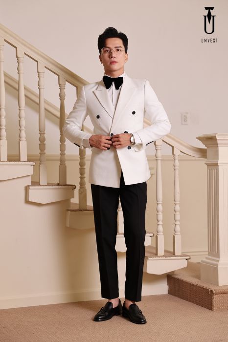 BỘ VEST TRẮNG QUẦN ĐEN