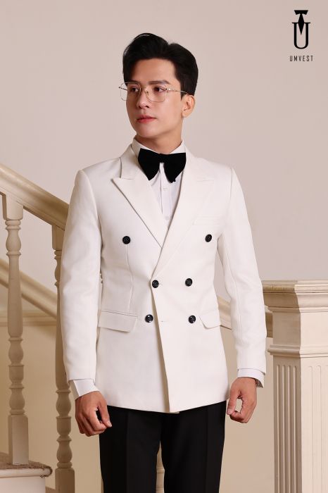 BỘ VEST TRẮNG QUẦN ĐEN