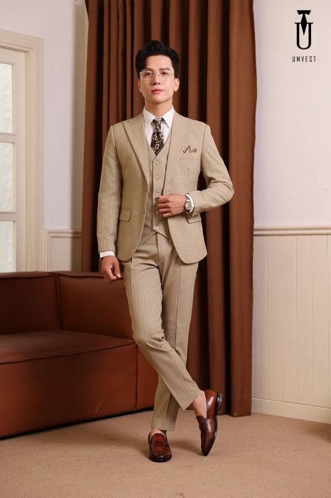 BỘ VEST MÀU VÀNG SỌC