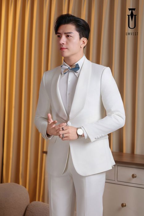 BỘ TUXEDO MÀU TRẮNG VE SAM