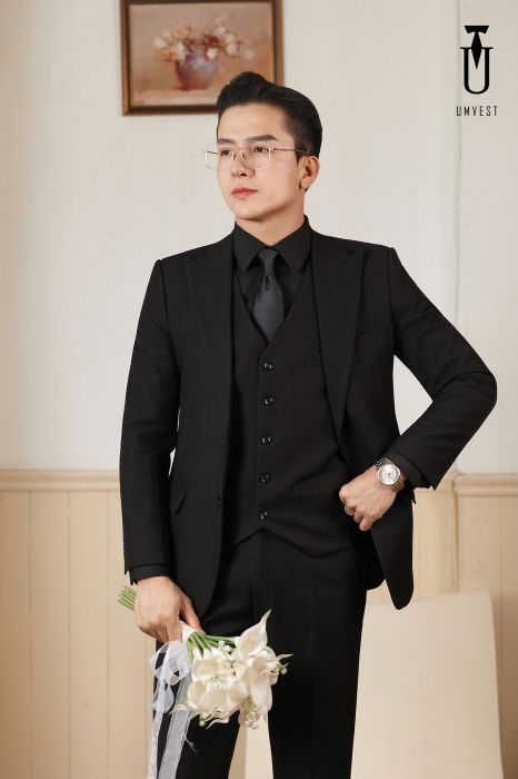 VEST CHÚ RỂ SƠ MI ĐEN