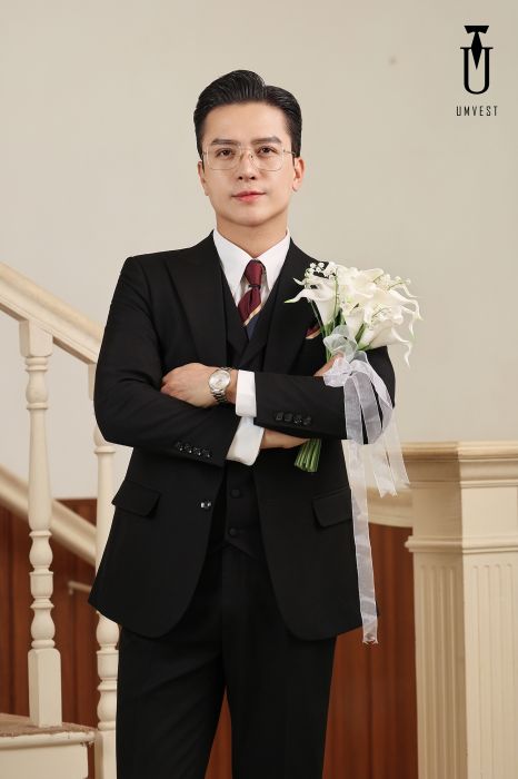 VEST CHÚ RỂ MÀU ĐEN GILE TK 02