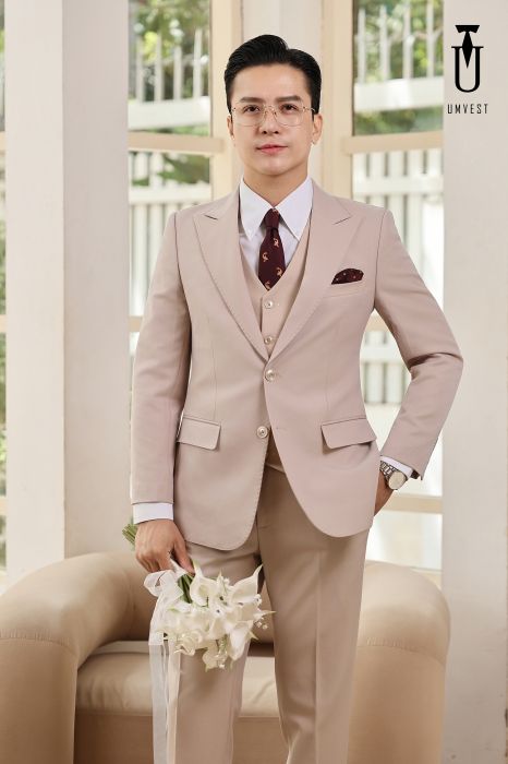 VEST CHÚ RỂ MÀU KEM