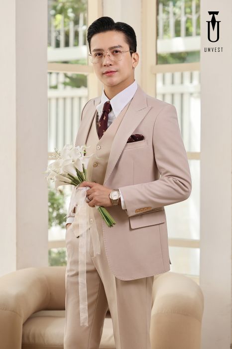 VEST CHÚ RỂ MÀU KEM