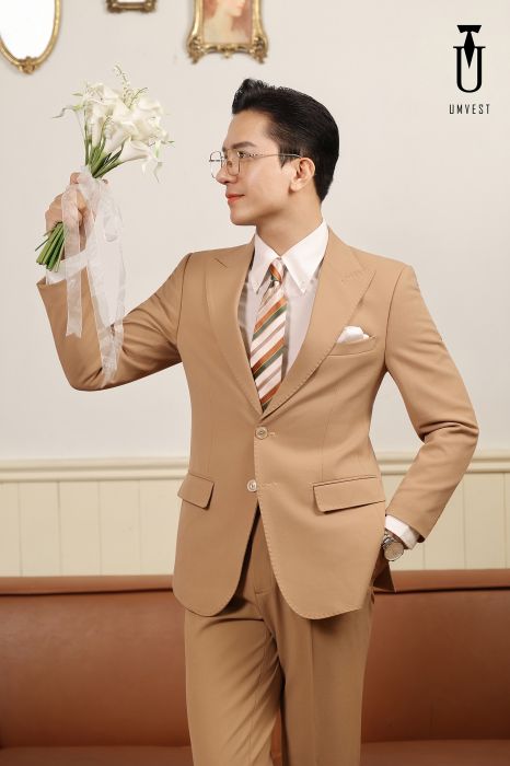 VEST CHÚ RỂ MÀU NÂU NHẠT