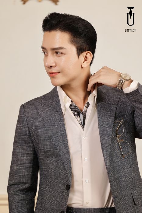 VEST CHÚ RỂ XÁM SỌC