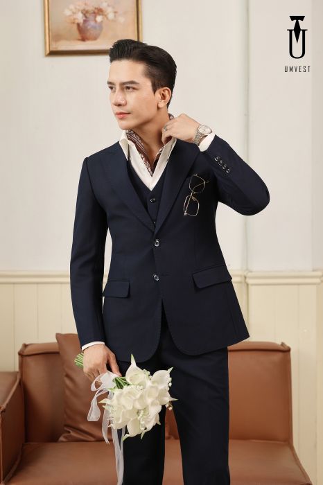 VEST CHÚ RỂ XANH ĐEN