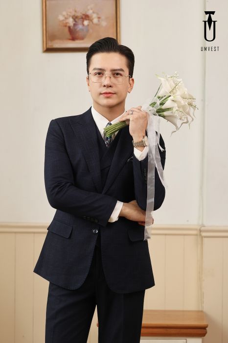 VEST CHÚ RỂ XANH ĐEN GILE SAM