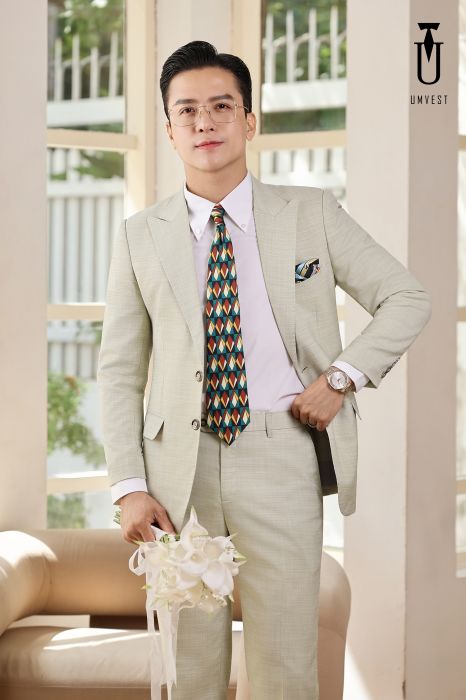 VEST CHÚ RỂ XANH NHẠT