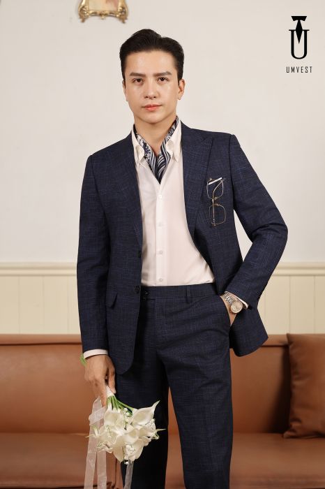 VEST CHÚ RỂ XANH SỌC