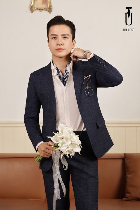 VEST CHÚ RỂ XANH SỌC