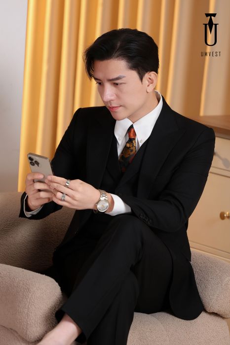 ÁO VEST NAM MÀU ĐEN 03