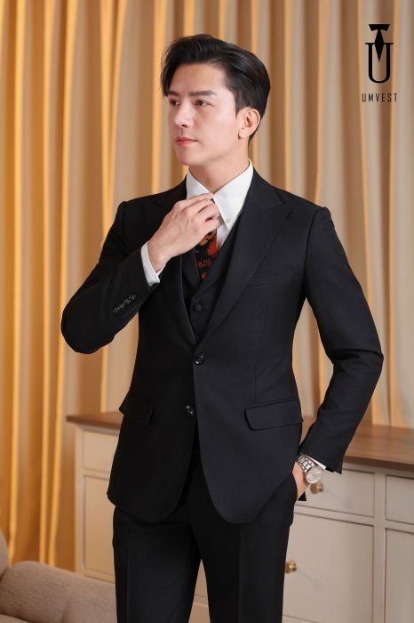 ÁO VEST NAM MÀU ĐEN 03