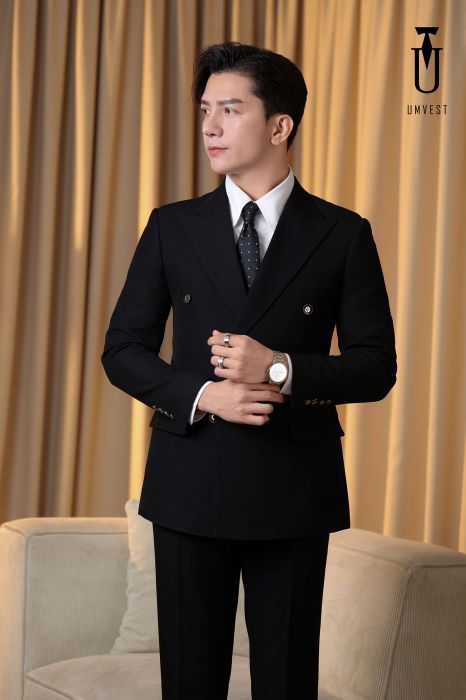 BỘ VEST NAM MÀU ĐEN 6 CÚC