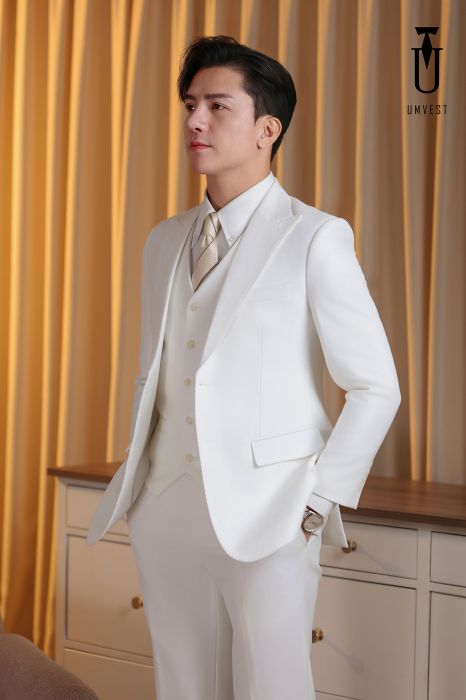 ÁO VEST NAM MÀU TRẮNG