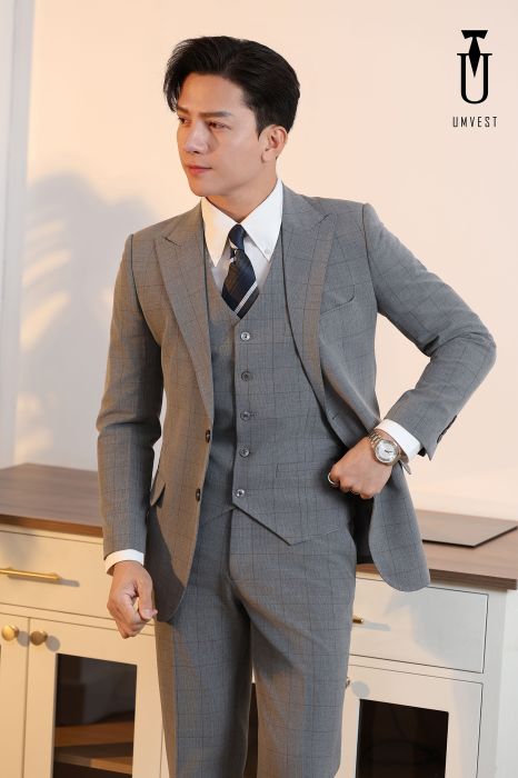 ÁO VEST NAM MÀU XÁM NHẠT 80