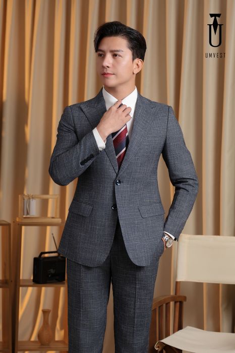 ÁO VEST NAM XÁM XƯỚC TRẮNG