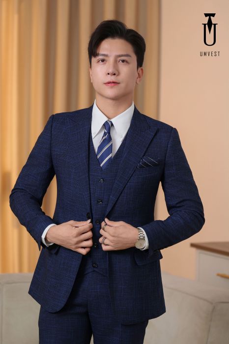 VEST NAM MÀU XANH DƯƠNG XƯỚC