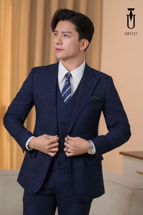 VEST NAM MÀU XANH DƯƠNG XƯỚC