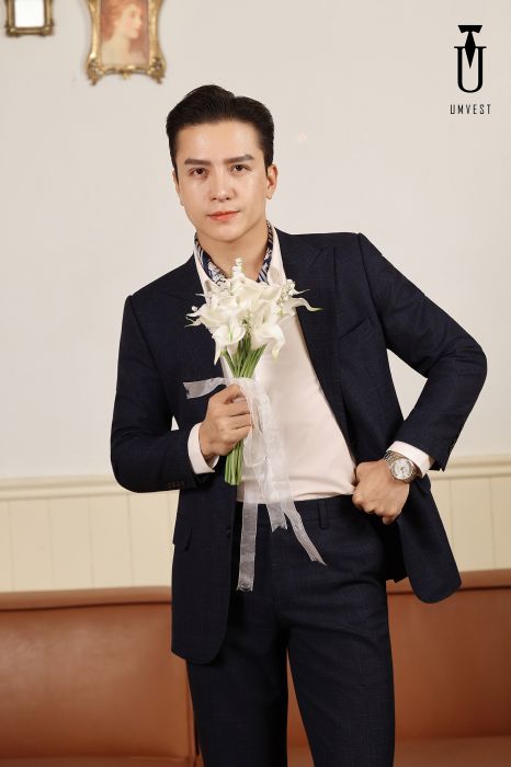 VEST NAM XANH ĐEN KHĂN CỔ